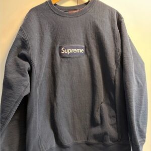 Supreme Box Logo Crewneck (FW18) Navy